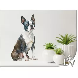 falmatrica kutya Boston Terrier kiskutyás öntapadós falikép