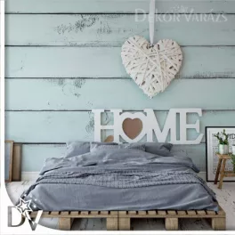   Fotótapéta - Vintage stílusú Home" festett fa deszkák textúra világoskék"