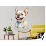 kiskutyás falmatrica francia bulldog boldog