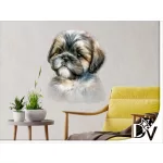 kutyás falmatrica Shih tzu kölyök házikedvenc