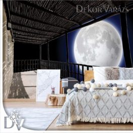   Fotótapéta - Éjszakai égbolt holddal kilátás a teraszról