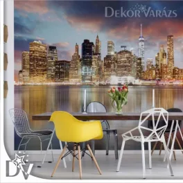   Fotótapéta - New York City éjszakai kilátás tükröződése  vízben