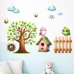 falmatrica gyerekszobába madárház kismadár dekoráció