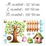 gyerekszoba falmatrica kismadaras madárházas dekoráció