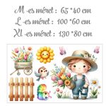 gyerekszoba falmatrica kerti virágokkal kertésszel matrica dekoráció dekoráció