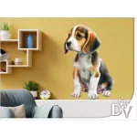 kiskutyás falmatrica Beagle bigli
