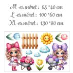 falmatrica gyerekszobába kislányok virággal öntapadómatrica