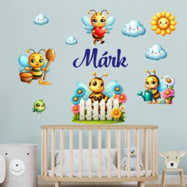 falmatrica babaszobába gyereknévvel méhecskés