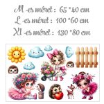 falmatrica gyerekszobába kislányok sünivel öntapadómatrica