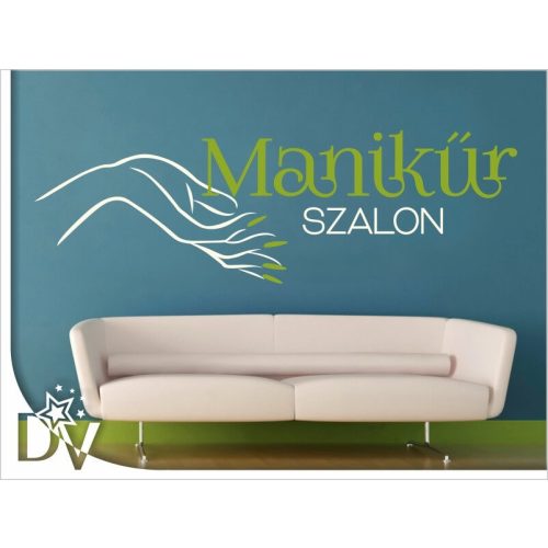 manikűr szalon felirat kézzel mintás dekor