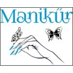 Manikűr feliratos pillangókkal falmatrica - 140