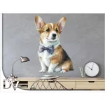 falmatrica kiskutya corgi kölyök fiús gyerekszobába