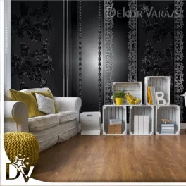 Fotótapéta - Virágos design fekete -és szürke
