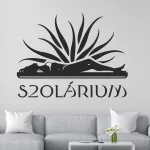 szolárium feliratos dekoráció matrica
