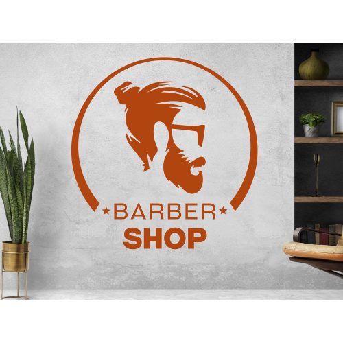 barber shop szakálligazítás feliratos kirakatmatrica