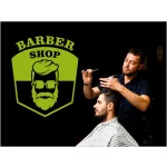 falmatrica barber shop feliratos hajvágás üzletdekoráció falra