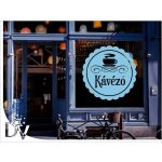 falmatrica kávézó felirat csészével éttermi pultmatrica