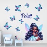 falmatrica pillangók tündérrel dekoráció