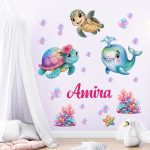 Bálna teknős falmatrica babaszobába  saját névvel