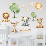 falmatrica gyerekszobába pasztel láma állatos dekoráció