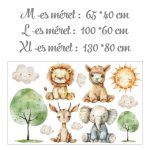 falmatrica oroszlános watercolor matrica saját névvel gyerekszobába