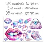 falmatrica lányszobába gyémánt száj minta   öntapadómatrica