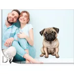 mopsz kutyás falmatrica bútordekoráció