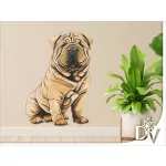 falmatrica kutya lakásdekoráció shar pei