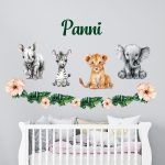 falmatrica gyerekszobába pasztel zebra állatos dekoráció