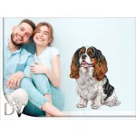 cavalier king charles spániel kutyás falmatrica bútordekoráció