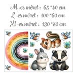 falmatrica gyerekszobába erdei nyuszi mosómaci mókus 