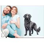 fekete retriever kutyás falmatrica bútordekoráció