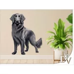 falmatrica kutya lakásdekoráció fekete retriever