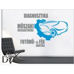 falmatrica műhelydekoráció autószerelőknek szöveggel fólia