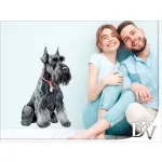 óriás schnauzerkutyás falmatrica bútordekoráció