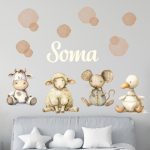 falmatrica babaszobába kiskacsa tehénke dekor matrica watercolor