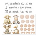 falmatrica babaszobába kiskacsa pasztel mintával watercolor saját névvel öntapadómatrica