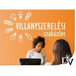 falmatrica villanyszerelő üzletdekoráció szöveggel falra
