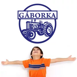 falmatrica traktor saját névvel babaszoba dekorfólia falra
