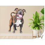 falmatrica kutya lakásdekoráció staffordshire bullterrier