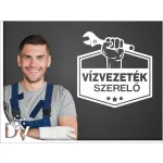 falmatrica vízvezeték felirattal üzletdekoráció