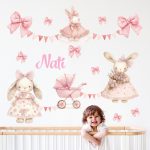 falmatrica nyuszik masnival saját névvel  dekoráció