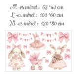 falmatrica babaszobába nyuszik pasztel mintával watercolor saját névvel öntapadómatrica