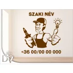 falmatrica villanyszerelő feliratos dekorfólia