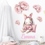 falmatrica babaszobába nyuszi  dekor matrica watercolor