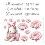 falmatrica babaszobába nyuszi pasztel mintával watercolor saját névvel öntapadómatrica