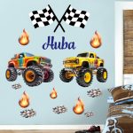 Falmatrica gyerekszobába monster trucksaját névvel