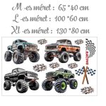 Falmatrica gyerekszobába monster truck verseny  saját névvel