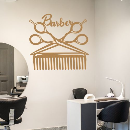 falmatrica barber shop feliratos dekorációs fólia falra