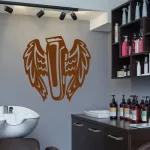 falmatrica borbély borotva szárnyakkal dekoráció